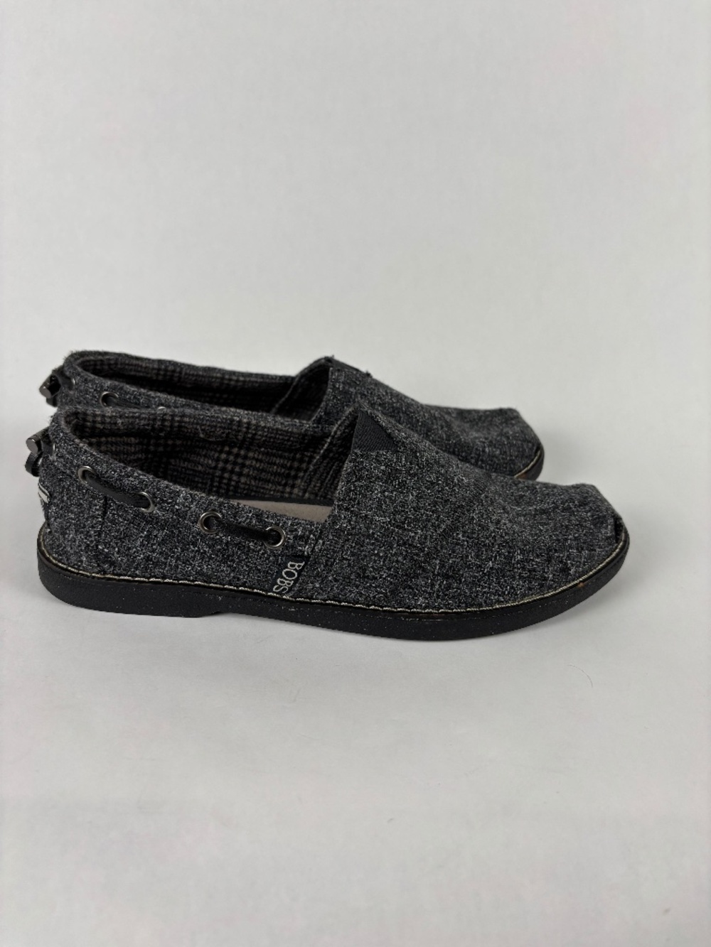 Bobs From Skechers, Memory Foam, Women's, Slip-on, Shoes, Gray/Black, Size 6.5